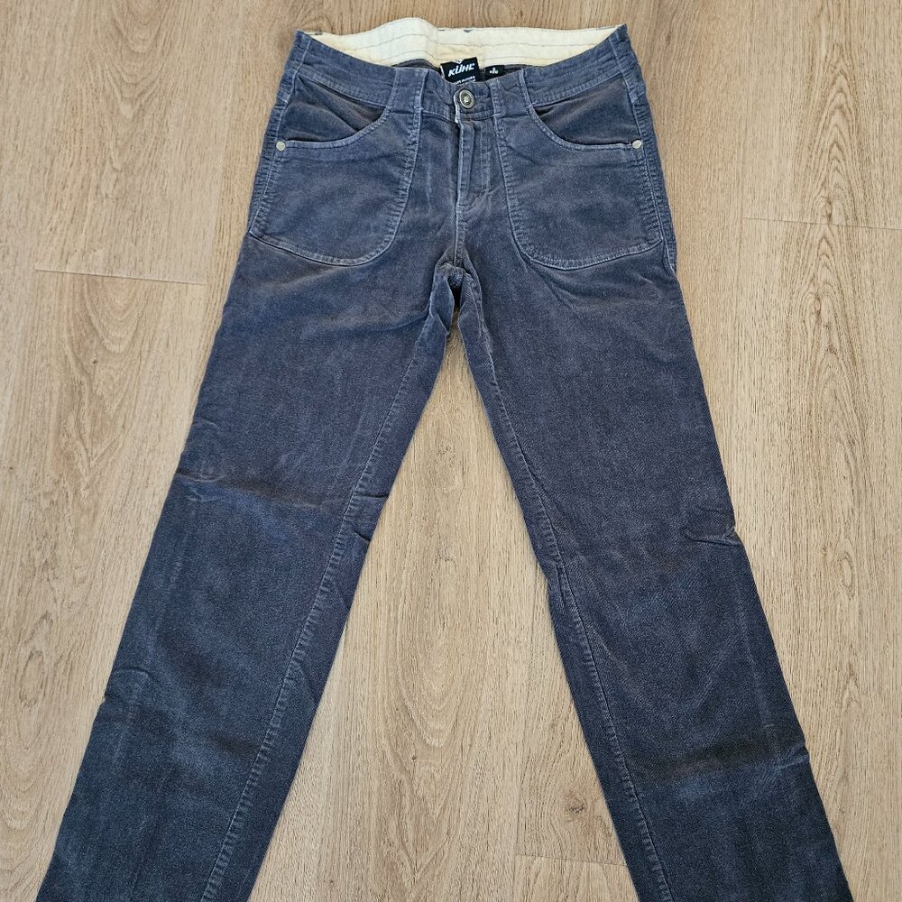 Kuhl Grey Corduroy Pants - Stretchy Straight Leg - Size 6 Regular